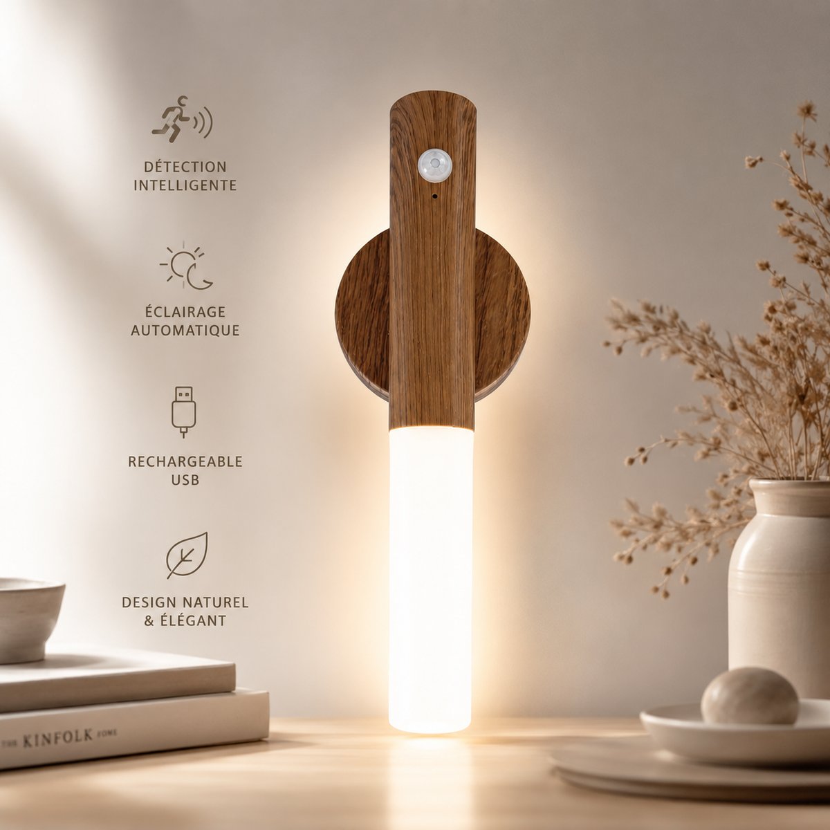 LUMINA — Lampe Murale Design à Détecteur de Mouvement